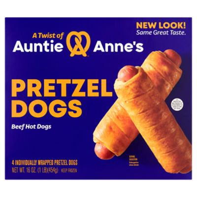Auntie Anne's At Home Classic Beef Pretzel Hot Dogs, 4 count, 16 oz