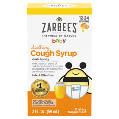 Zarbee's Naturals Baby Soothing Cough Syrup Dark Honey Dietary Supplement, 1224 Months, 2 fl oz