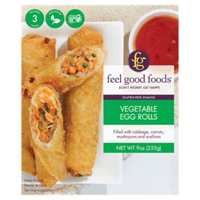 Feel Good Foods Vegetable Egg Rolls, 3 count, 9 oz