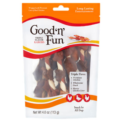 Healthy Hide Good 'n' Fun Triple Flavor Kabobs, Snack for All Dogs