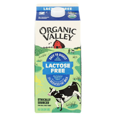 Organic Valley Lactose Free 2 Reduced Fat Milk, half gallon ShopRite