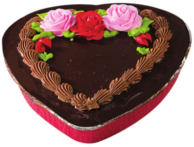 Fresh Bake Shop Chocolate Heart Shaped Cake, 17 oz