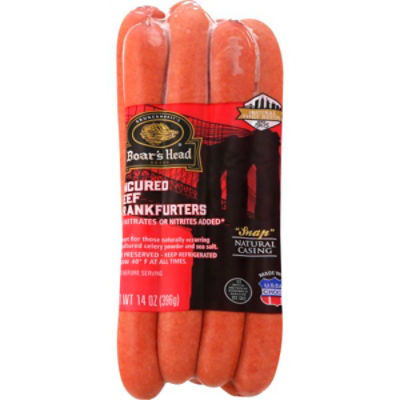Brunckhorst's Boar's Head Uncured Beef Frankfurters, 14 oz