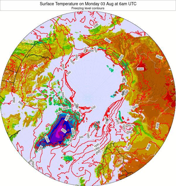 Temperatures to spike 50 degrees above normal near North Pole.