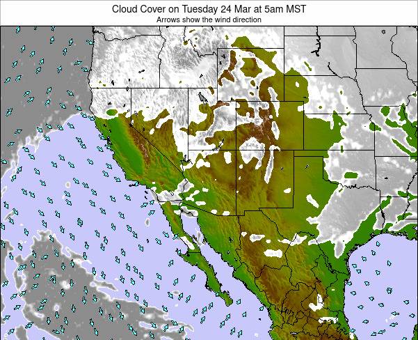Cloud Cover Forecast Map Arizona Cloud Cover on Wednesday 24 Oct at 11am MST