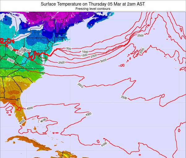 Bermuda Surface Temperature on Saturday 03 Apr at 3am ADT