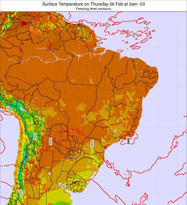 Brazil Surface Temperature on Sunday 03 Sep at 3pm BRT