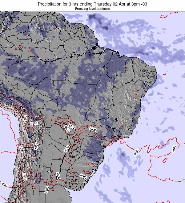 Brazil Precipitation for 3 hrs ending Tuesday 13 Jul at 3pm BRT