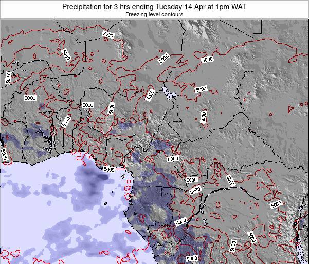 Cameroon Weather Map 2017 Cameroon Precipitation for 3 hrs ending Saturday 30 Jan at 7am WAT