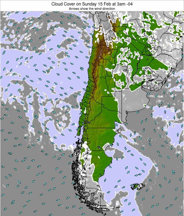 Chile Cloud Cover on Wednesday 19 May at 9pm CLT