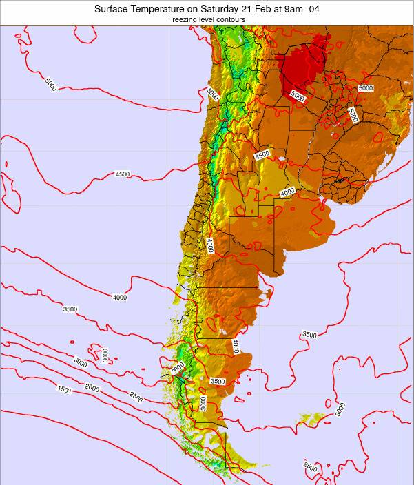 Chile Surface Temperature on Thursday 10 Jun at 3am CLT