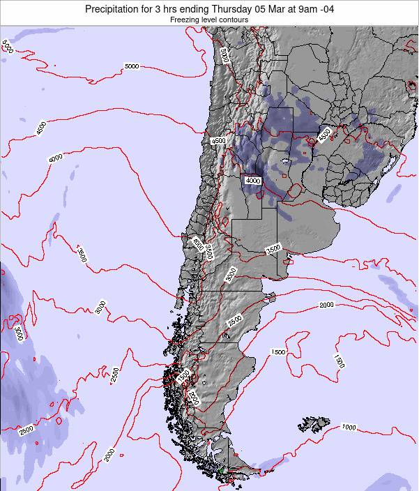 Chile Precipitation for 3 hrs ending Tuesday 18 May at 3pm CLT
