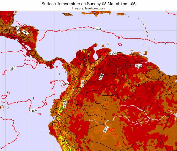 Weather Map Of Colombia Colombia Surface Temperature on Monday 09 Aug at 7am COT