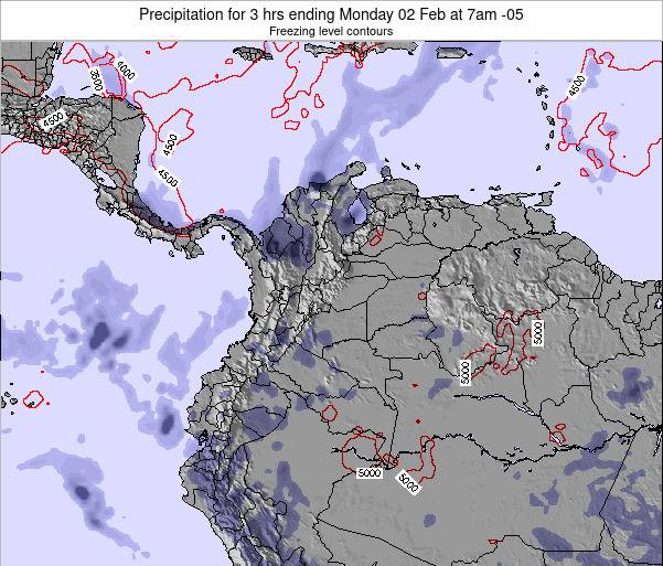 Weather Map Of Colombia Colombia Precipitation for 3 hrs ending Wednesday 21 Jul at 7am COT