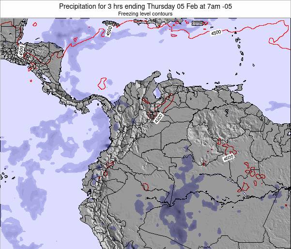 Weather Map Of Colombia Colombia Precipitation for 3 hrs ending Sunday 11 Jul at 7pm COT