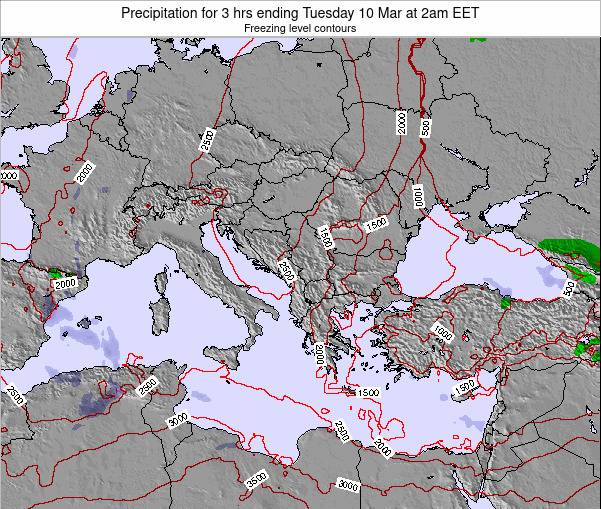 Macedonia Precipitation for 3 hrs ending Tuesday 28 Mar at 2am EET