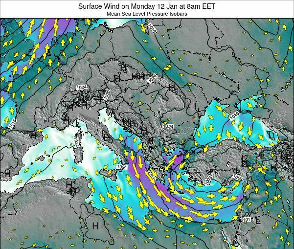 Macedonia Surface Wind on Sunday 29 Oct at 9pm EEST