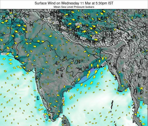 Bangladesh Surface Wind on Saturday 05 Oct at 1130am IST