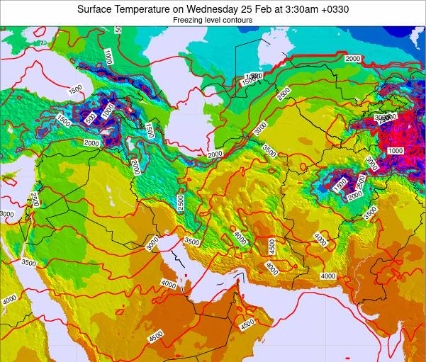 Iran Surface Temperature on Friday 08 Sep at 430pm IRDT