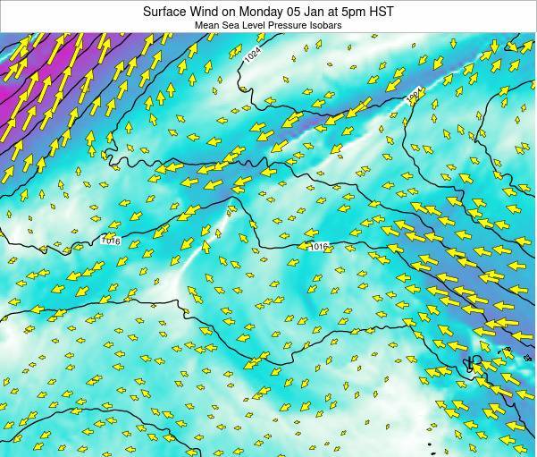 Midway Islands Surface Wind on Saturday 10 Aug at 5pm HST