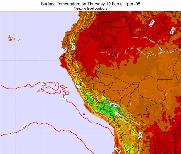 Peru Surface Temperature on Friday 09 Jul at 1am PET