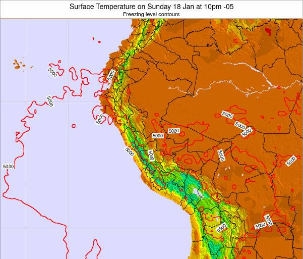 Peru Surface Temperature on Sunday 13 Aug at 10pm 05