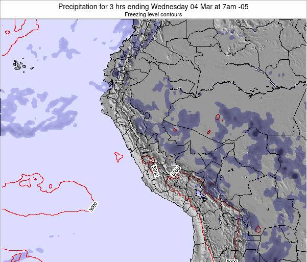 Peru Precipitation for 3 hrs ending Saturday 18 Sep at 1pm PET