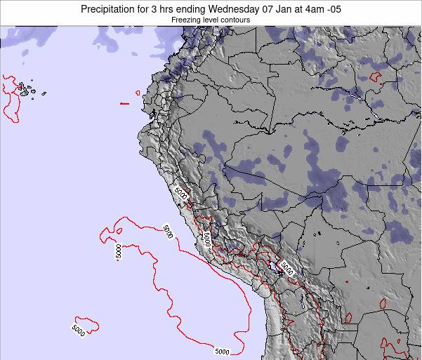 Peru Precipitation for 3 hrs ending Saturday 08 Jul at 10pm 05