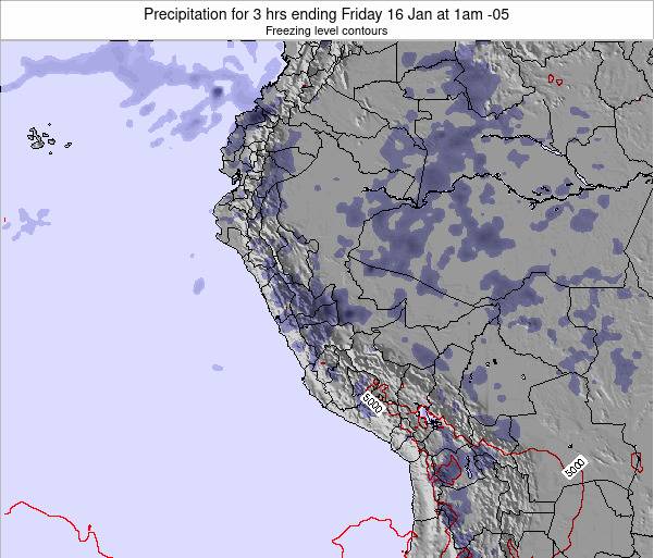 Peru Precipitation for 3 hrs ending Sunday 17 Oct at 1am PET
