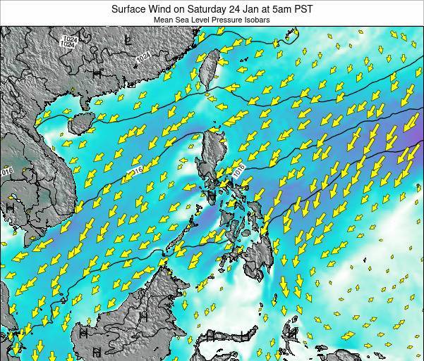 Philippines Surface Wind on Wednesday 25 Sep at 11pm PST