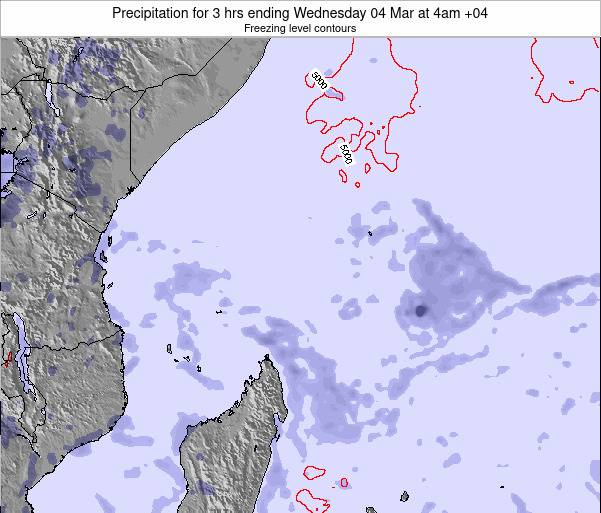 Seychelles Precipitation for 3 hrs ending Saturday 27 Feb at 4pm SCT