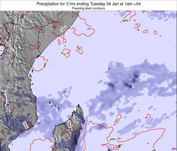 Seychelles Precipitation for 3 hrs ending Monday 31 Jul at 7pm +04