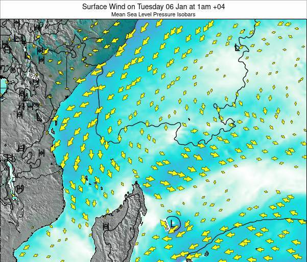 Seychelles Surface Wind on Wednesday 10 Jul at 7am +04