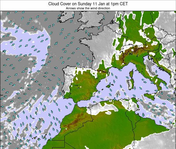 Gibraltar Cloud Cover on Saturday 27 Apr at 8pm CEST