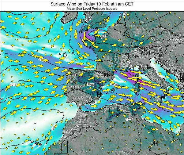 Spain Surface Wind on Tuesday 04 May at 8pm CEST