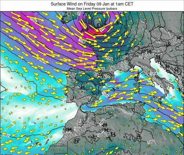 Gibraltar Surface Wind on Wednesday 29 Mar at 8pm CEST