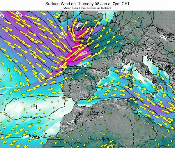 Spain Surface Wind on Saturday 22 May at 8am CEST