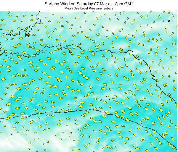 Saint Helena Surface Wind on Friday 07 May at 12am GMT