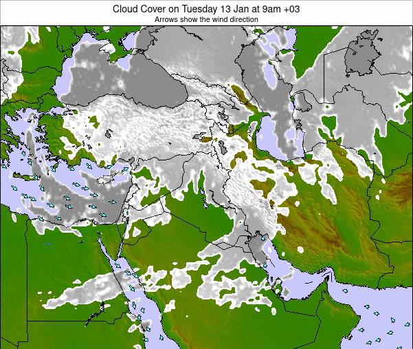 Lebanon Cloud Cover on Sunday 16 May at 9am EEST
