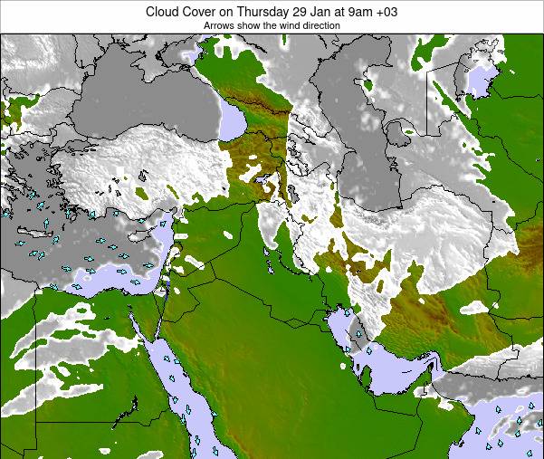 Lebanon Cloud Cover on Tuesday 21 May at 3pm +03