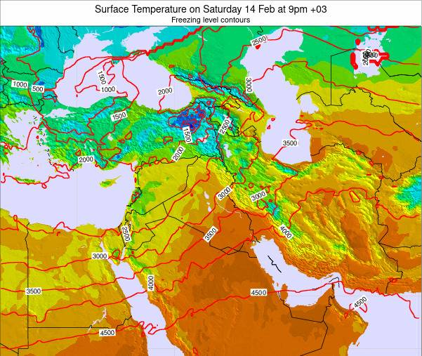 Lebanon Surface Temperature on Saturday 05 Jun at 3pm EEST