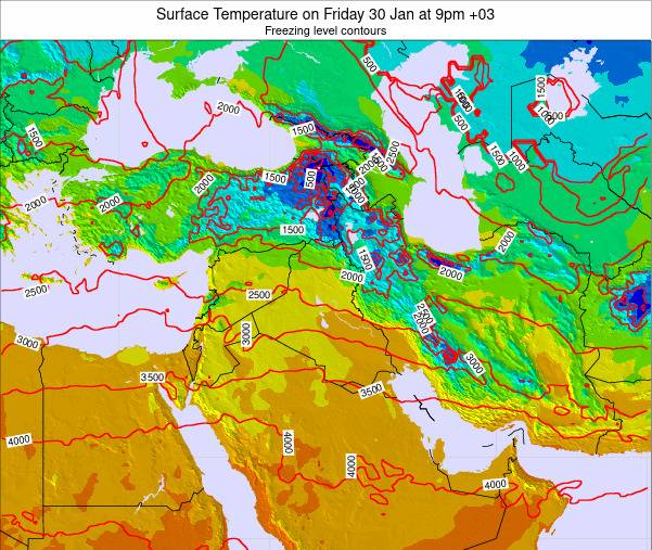Jordan Surface Temperature on Monday 08 Mar at 2am EET
