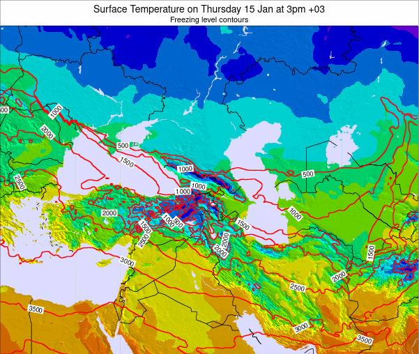 Armenia Surface Temperature on Wednesday 03 Mar at 2am EET