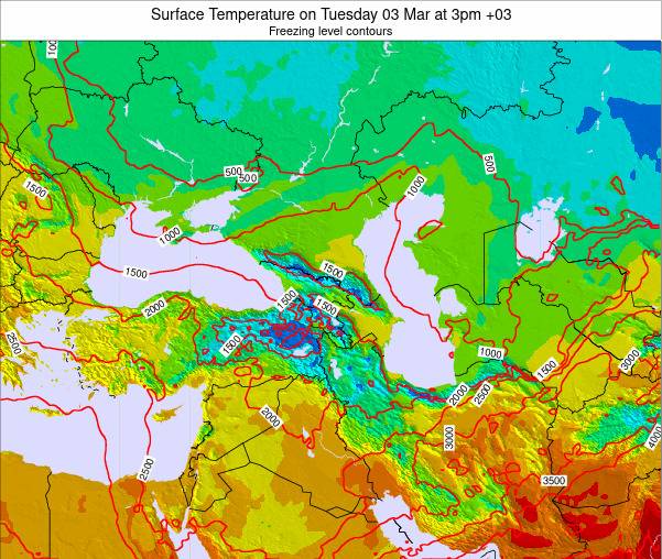 Armenia Surface Temperature on Friday 20 Aug at 9pm EEST