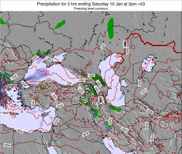 Turkey Precipitation for 3 hrs ending Thursday 07 Dec at 3pm +03