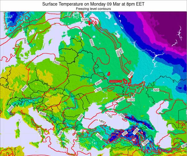Ukraine Surface Temperature on Sunday 05 Jul at 9pm EEST