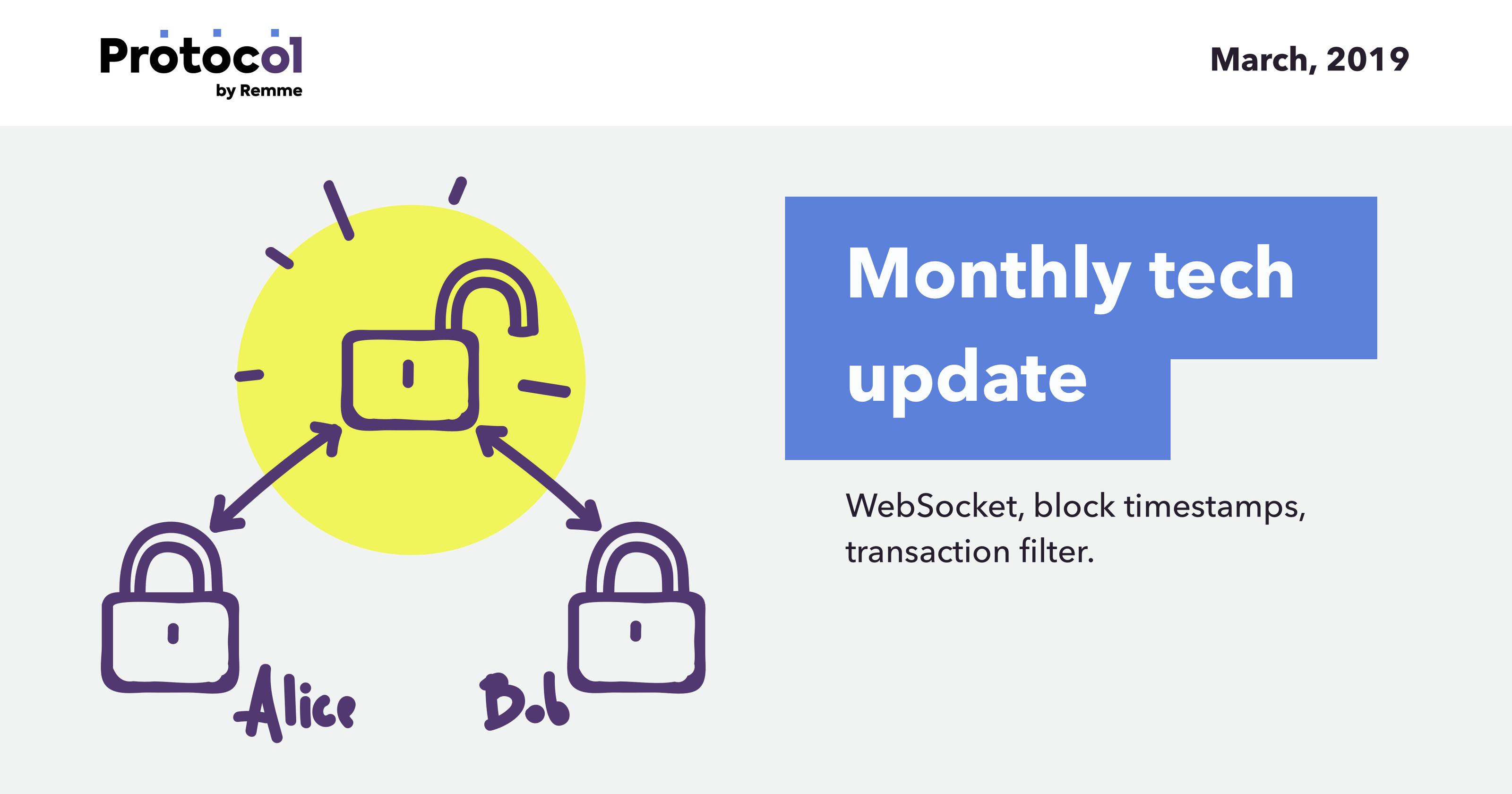 Monthly tech updates WebSocket, block timestamps