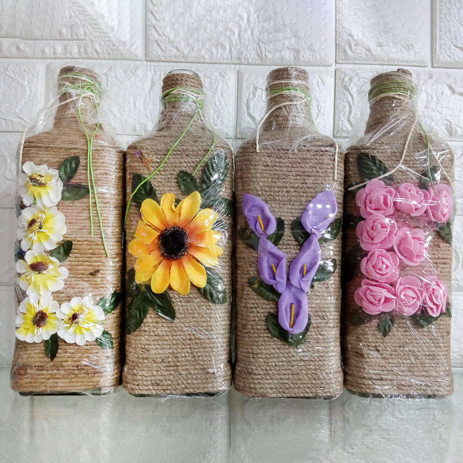 Update more than 156 glass bottle decoration with jute best seven.edu.vn
