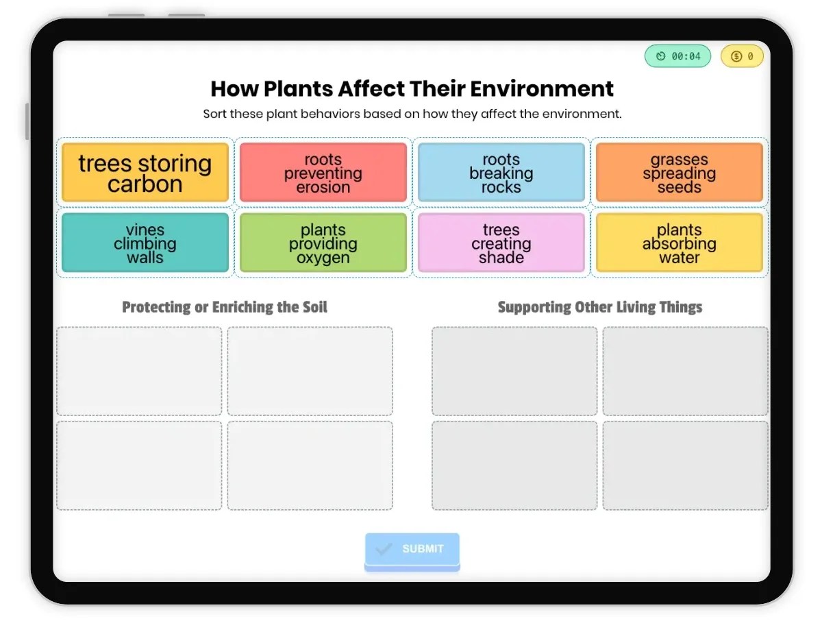 How Plants Affect Their Environment Word Sort Activity