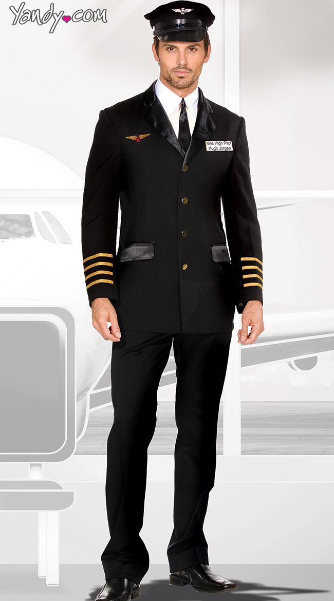 Men's Pilot Captain Costume, Adult Pilot Captain Costume